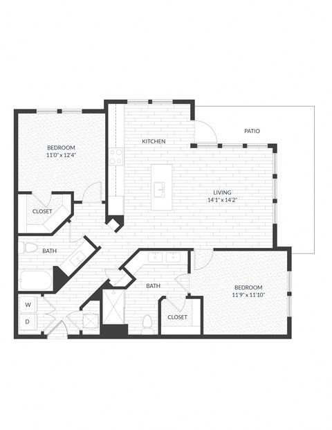 bedroom floor plan an in 2 bed 2 bath condo